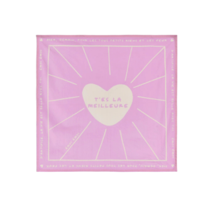 Bandana en coton avec messages Tu es la meilleure Merci d’être là Soleil de ma vie motif imprimé