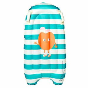 Planche de surf gonflable enfant rayée bleue avec poignées pour piscine et plage