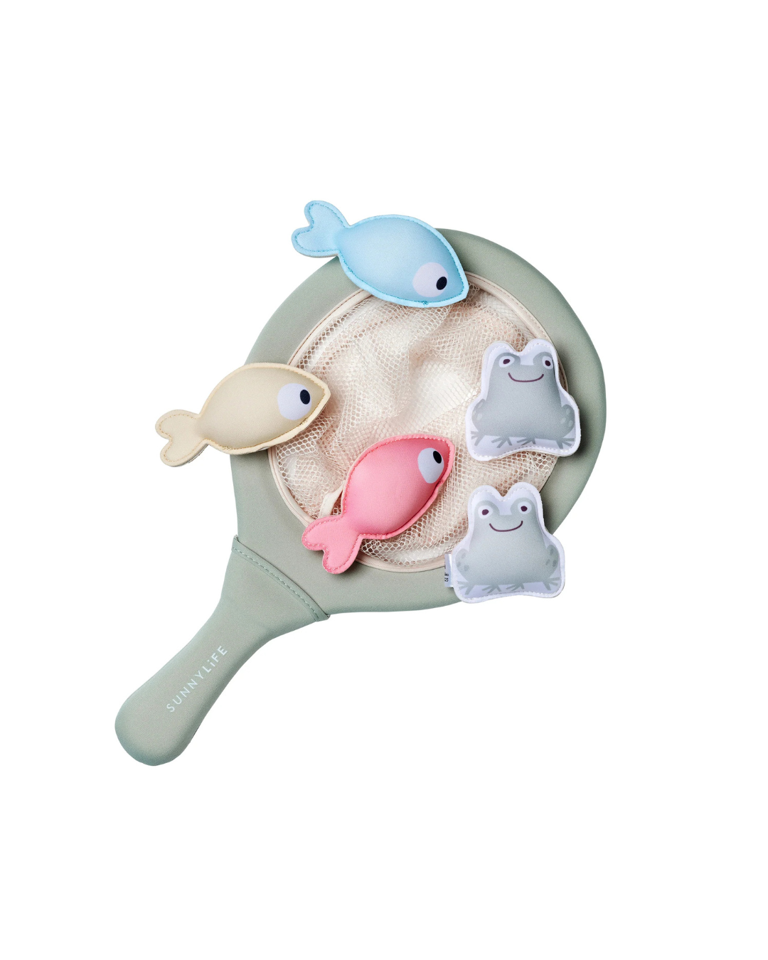Jeu de pêche enfant avec raquettes et jouets flottants pour piscine et bain en caoutchouc naturel