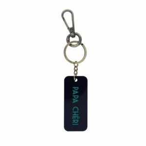 Porte-clés Papa Chéri bleu marine en résine Le Petit Souk