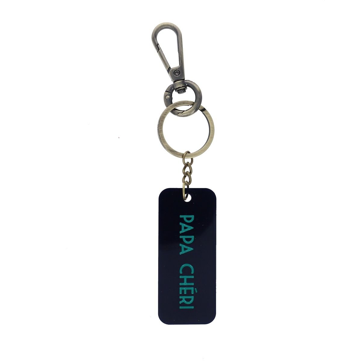 Porte-clés Papa Chéri bleu marine en résine Le Petit Souk