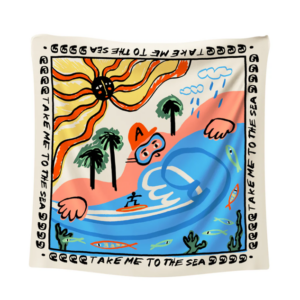 FOULARD TAKE ME TO THE SEA 70X70