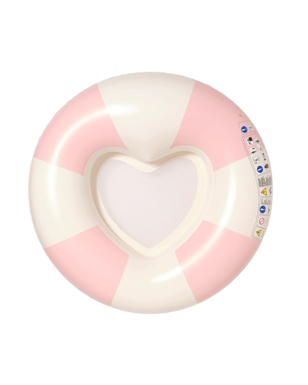 Bouée gonflable cœur rose rayée Sunnylife pour piscine et plage