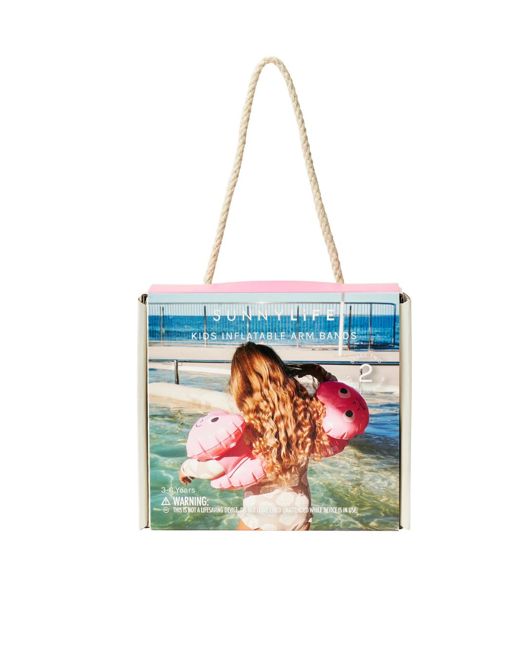 Brassards gonflables enfant rose Poppy the Peach Sunnylife pour piscine et plage
