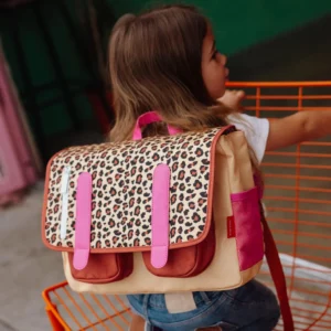 Cartable enfant Léopard Hello Hossy avec imprimé léopard pour l'école