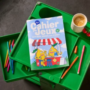 Cahier de jeux Fluid Market et Dirtypote avec activités en français.