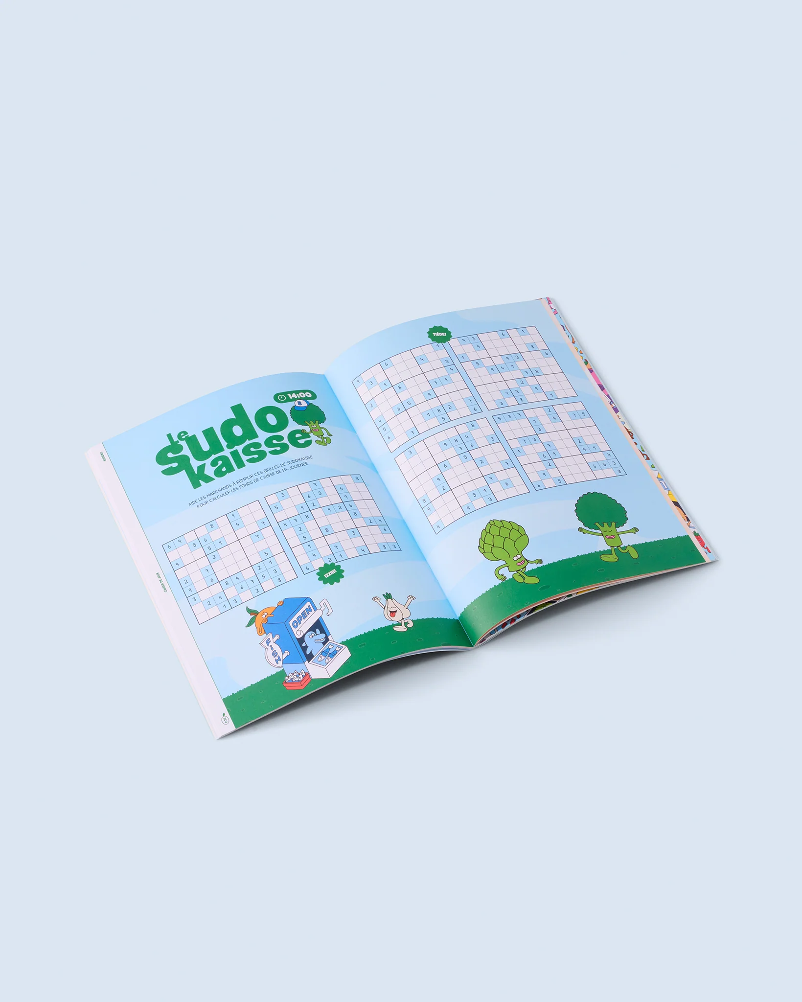 Cahier de jeux Fluid Market et Dirtypote avec activités en français.