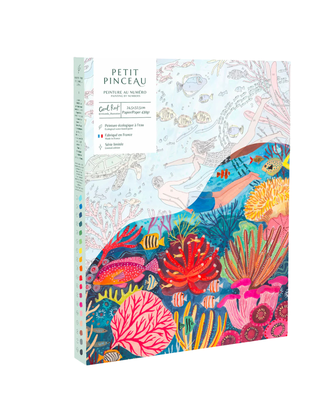 Coffret peinture au numéro Coral Reef illustré par l'artiste Miranda Sofroniou.