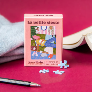 Mini puzzle 100 pièces La Petite Sieste illustrant un moment de repos et de détente.