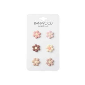 Pins décoratifs Banwood en caoutchouc recyclé pour personnaliser un panier Pin & Ride.