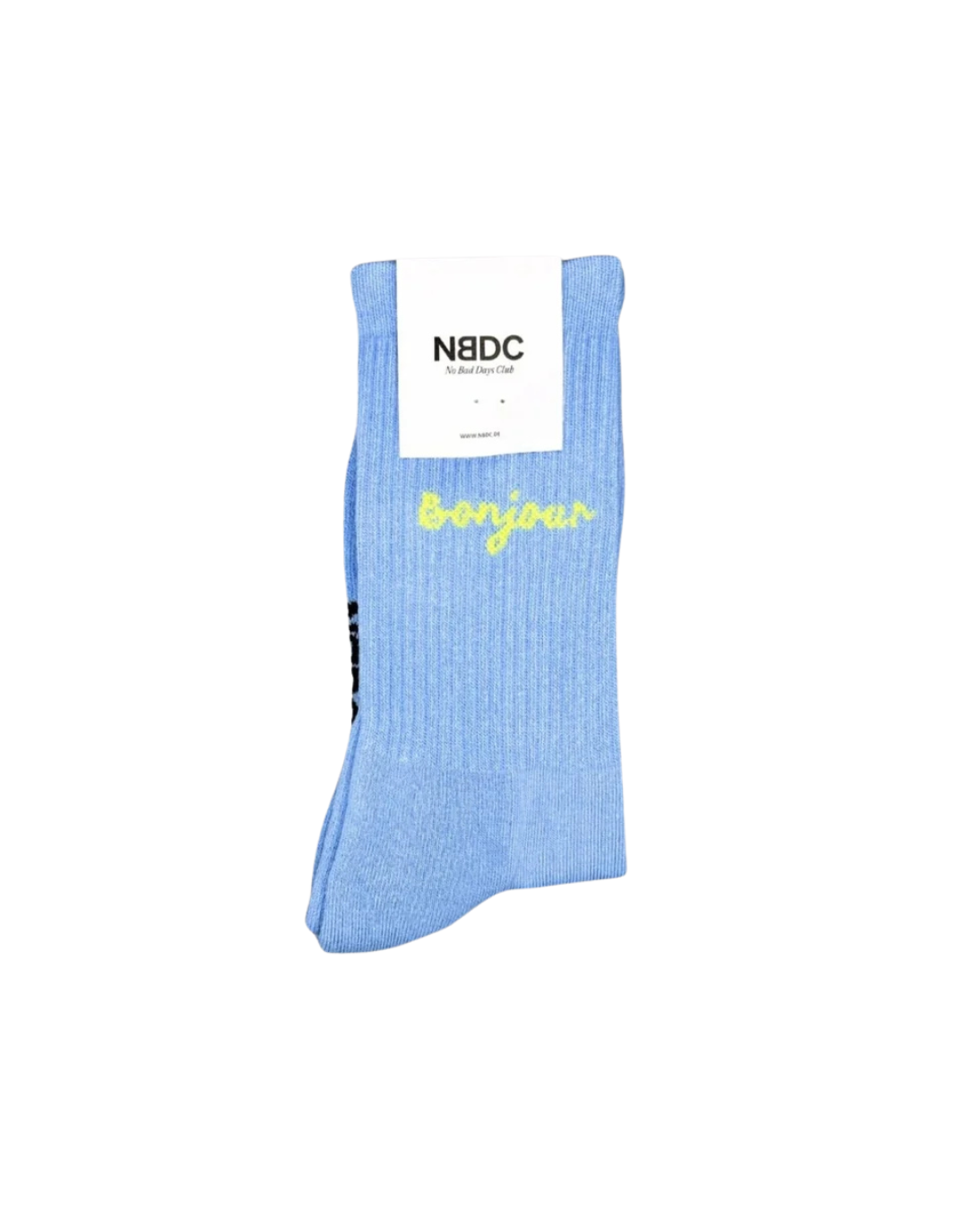 Chaussettes Bonjour bleues en coton bio