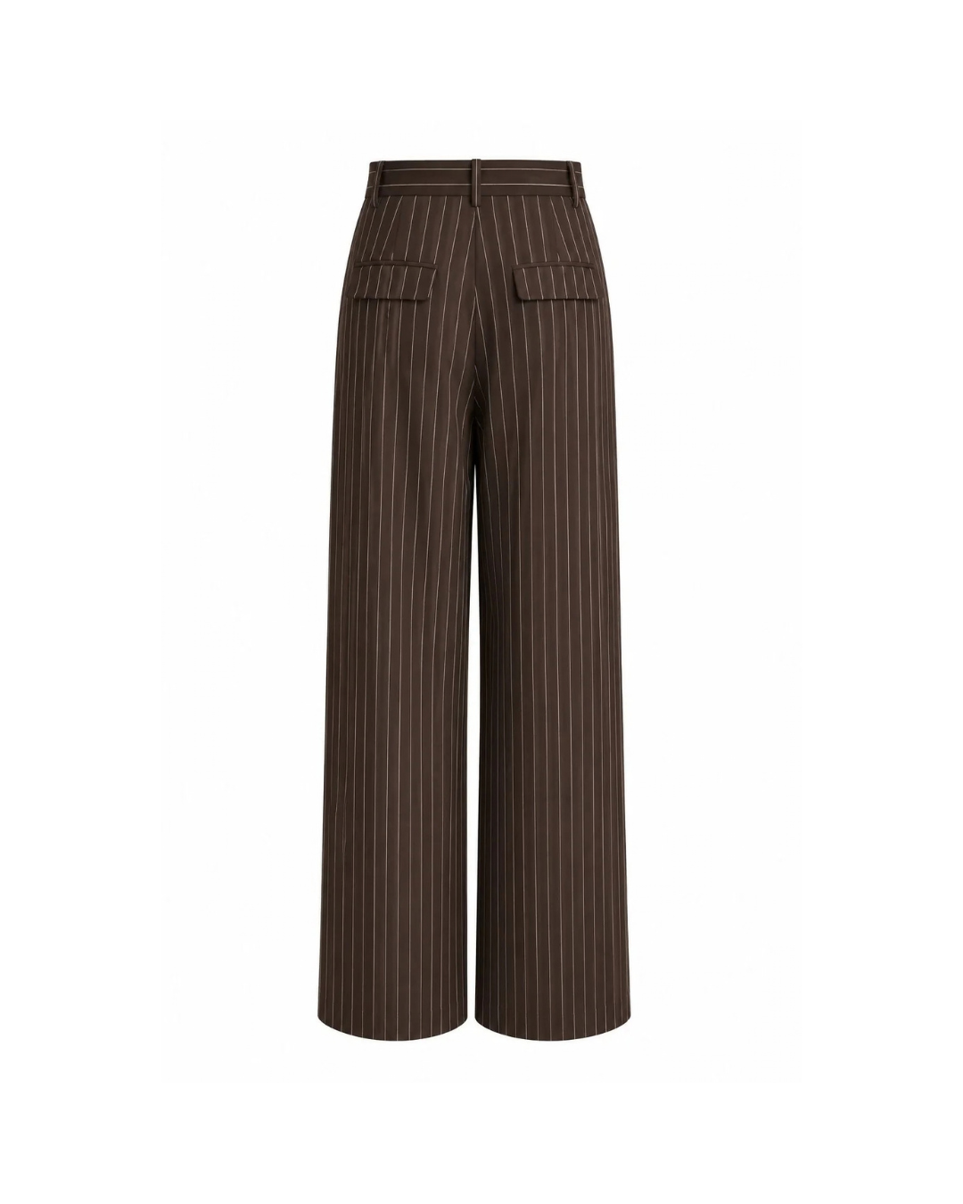 Pantalon Malo chocolat à rayures, coupe large
