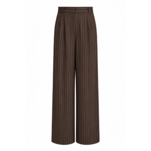 Pantalon Malo chocolat à rayures, coupe large
