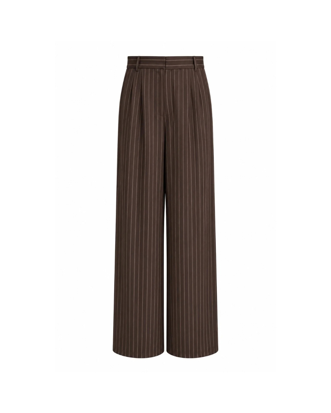 Pantalon Malo chocolat à rayures, coupe large