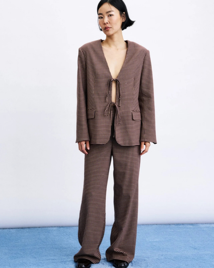 Blazer Carnaby Kaki femme motif vichy
