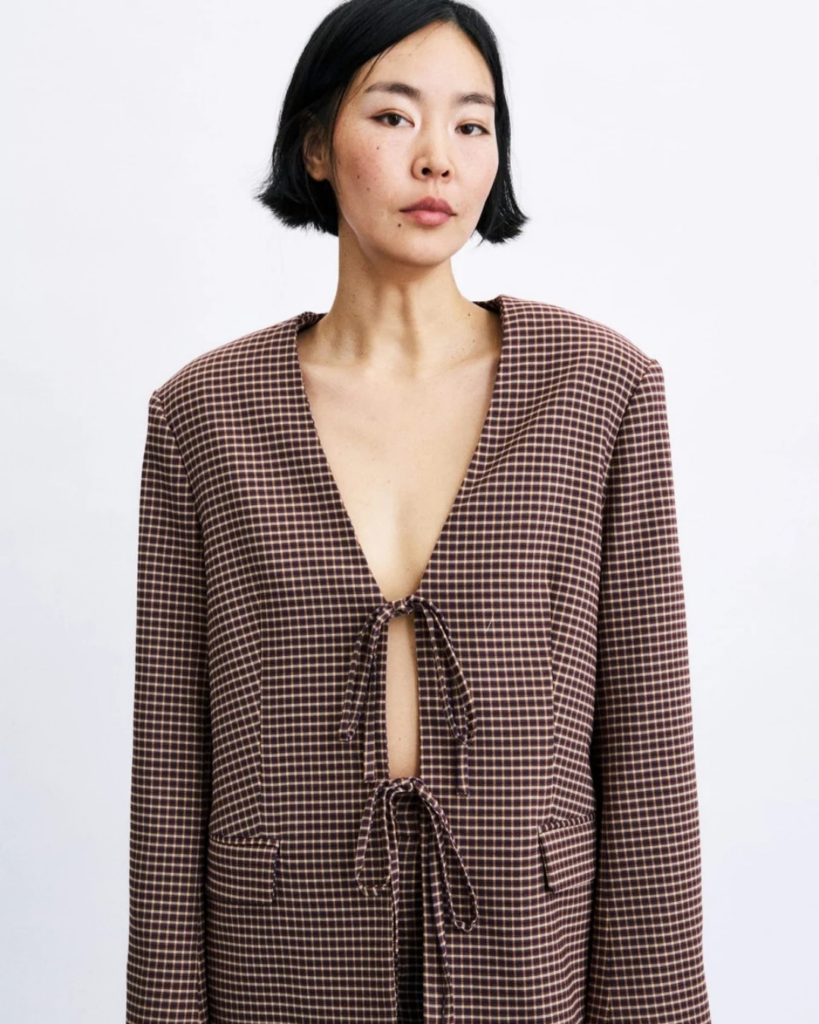 Blazer Carnaby Kaki femme motif vichy