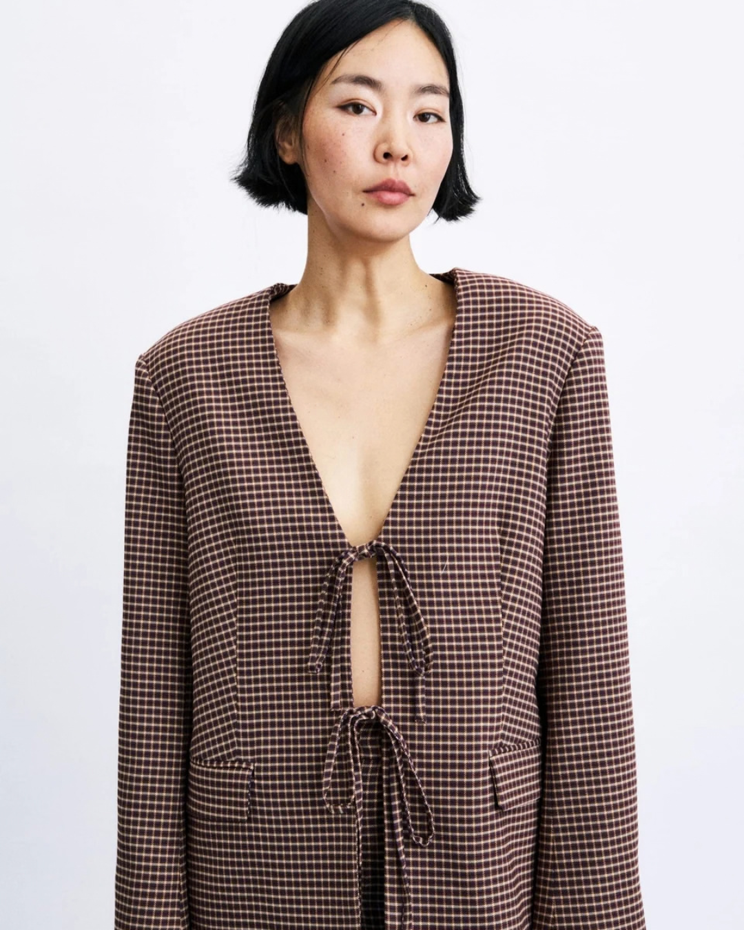 Blazer Carnaby Kaki femme motif vichy