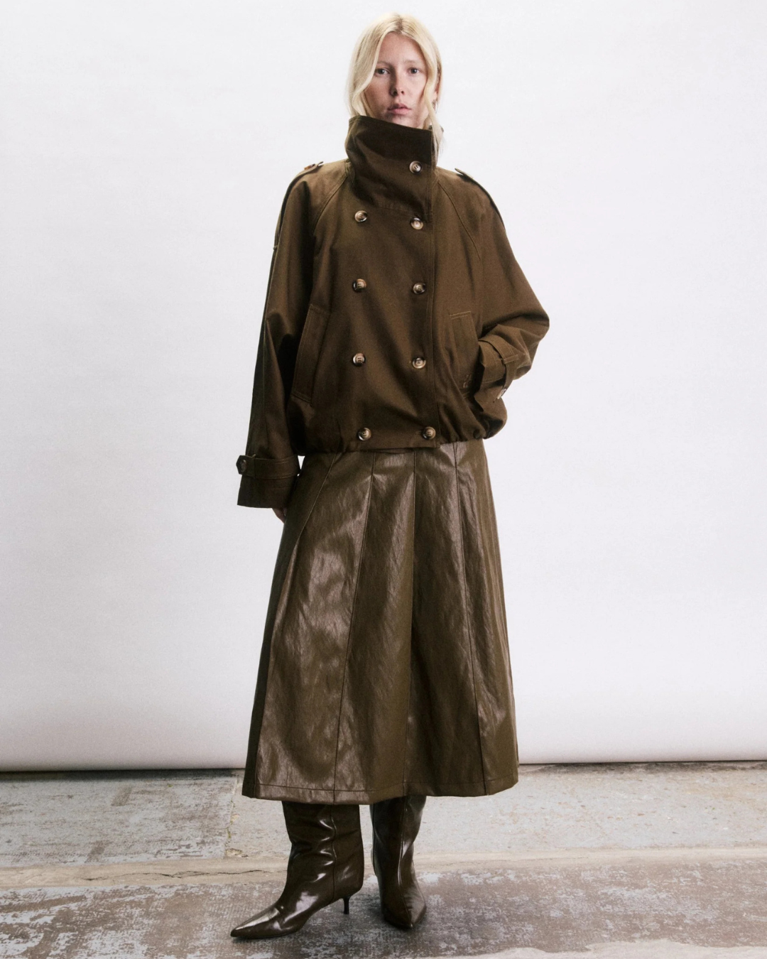 Blouson Parker Marron Glacé à coupe courte et ample