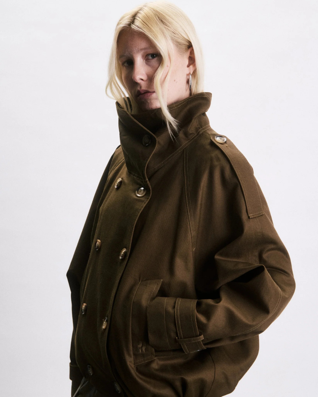 Blouson Parker Marron Glacé à coupe courte et ample