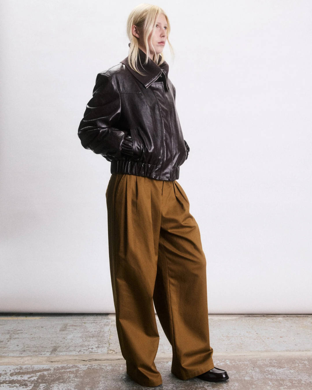 Bomber Ezra bordeaux femme oversize effet cuir