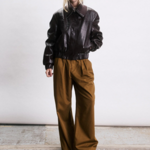 Bomber Ezra bordeaux femme oversize effet cuir