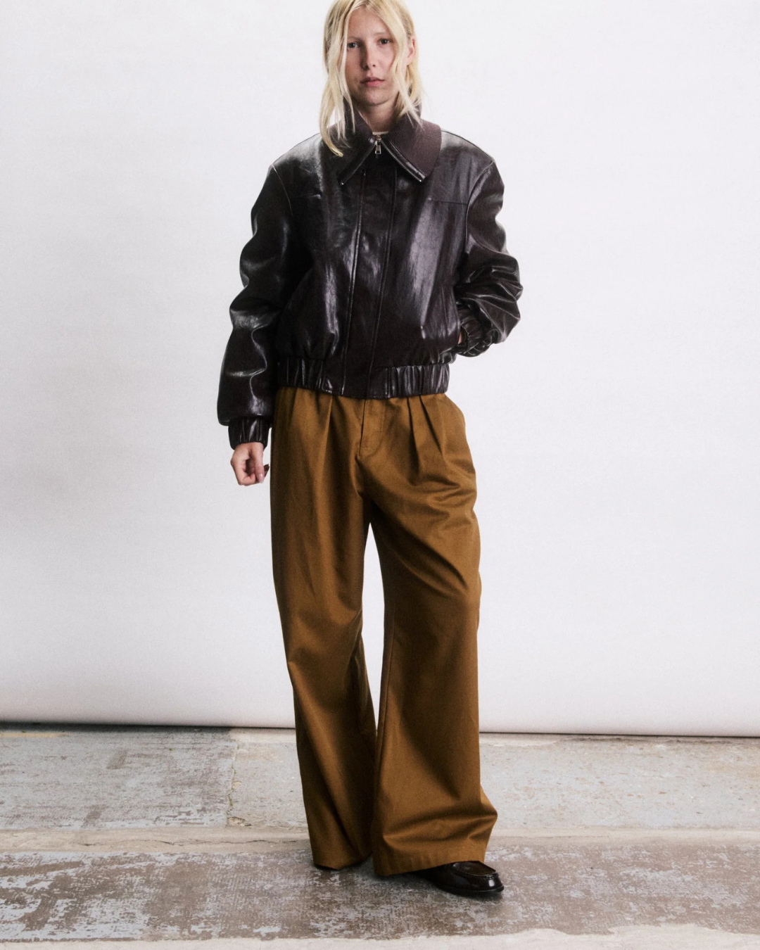 Bomber Ezra bordeaux femme oversize effet cuir