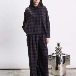 Chemise Romain bordeaux oversize à carreaux