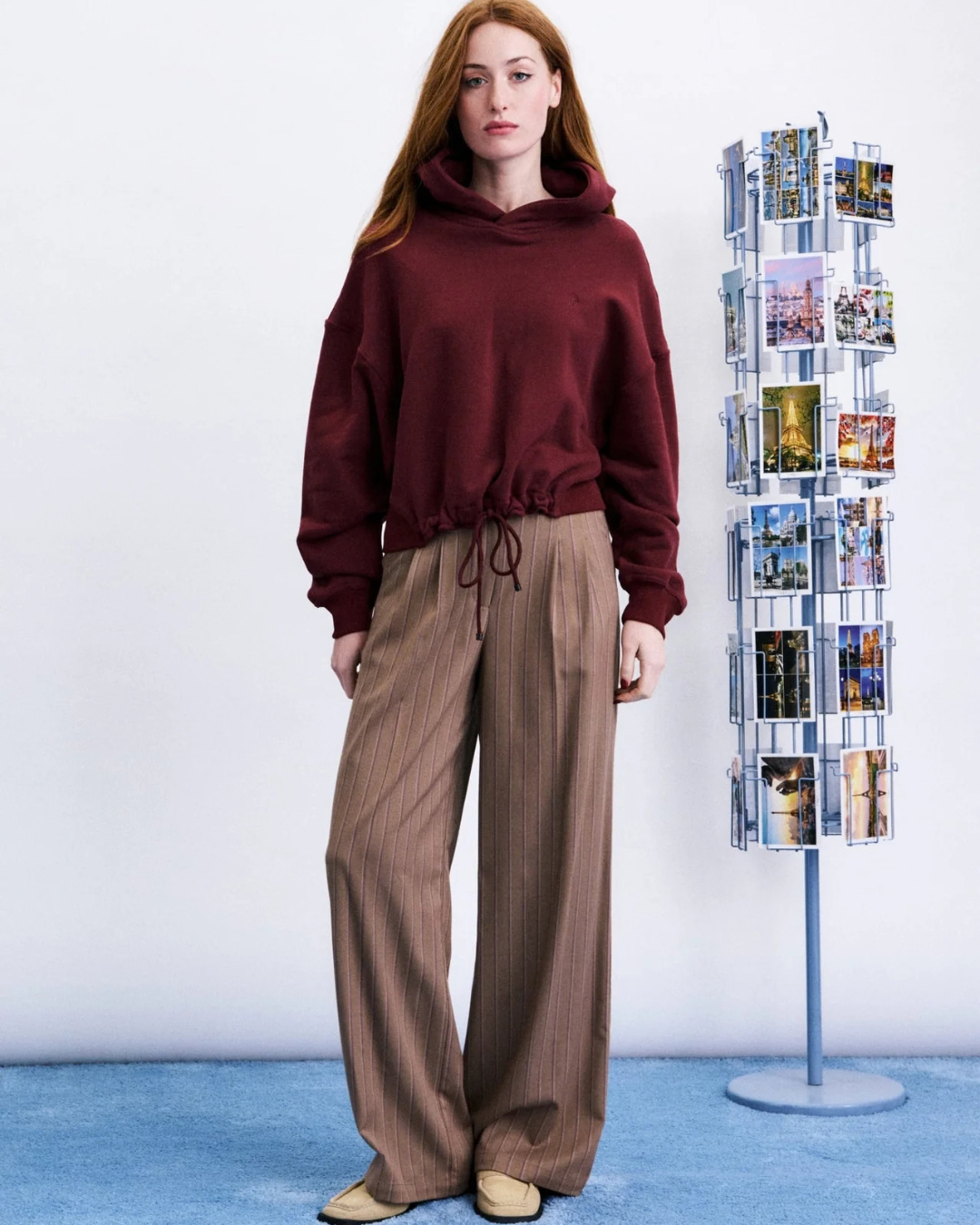 Pantalon Cotswold Beige femme coupe wide-leg