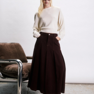Pull Drew crème femme en laine coupe boxy
