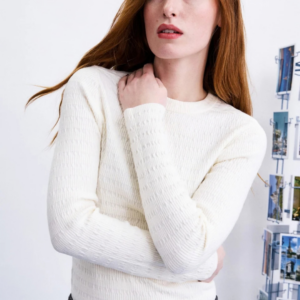 Pull Namsan Crème femme à col rond