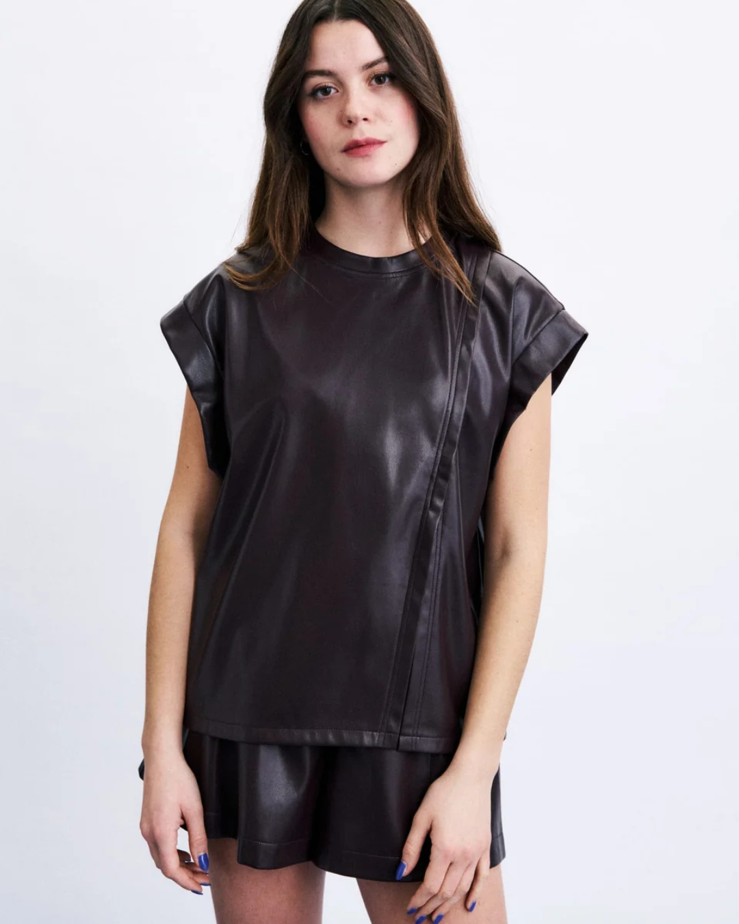 Top Corfe Figue femme effet cuir