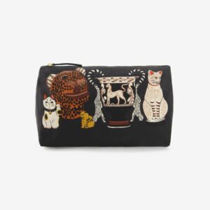 Trousse Collectionneur bleue Inoui Editions en polyester avec finitions cuir et imprimé artistique.