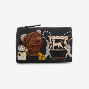 Trousse Collectionneur bleue Inoui Editions en polyester avec finitions cuir et imprimé artistique.