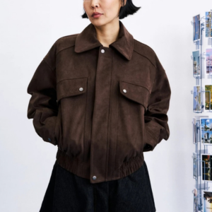 Veste Foxton Chocolat femme effet suédine