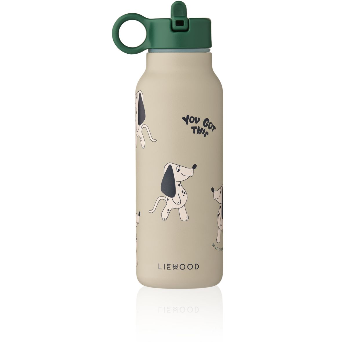 Gourde FALK 350ml Liewood motif Chiens, coloris Gris
