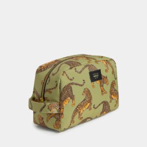 Grande trousse de toilette léopard en tissu recyclé