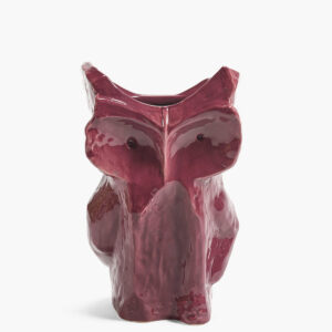 VASE HIBOU LARGE AUBERGINE