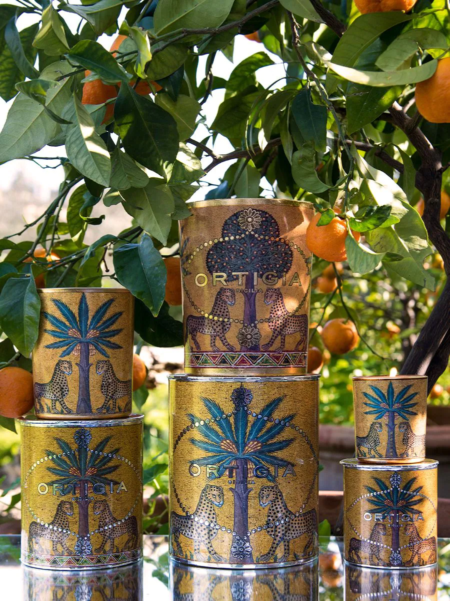 Bougie parfumée Zagara Ortigia Sicilia 150 g dans son verre décoré